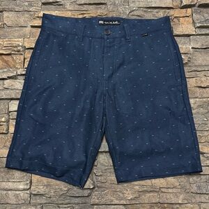 Travis Mathew Golf Shorts Mens 30 All Over Pattern Print Casual Navy Blue Casual